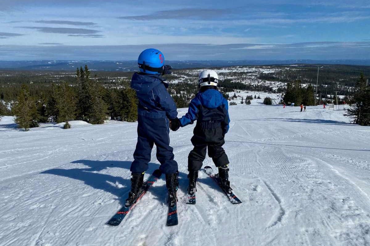 Vinter og alpinbakke på Budor