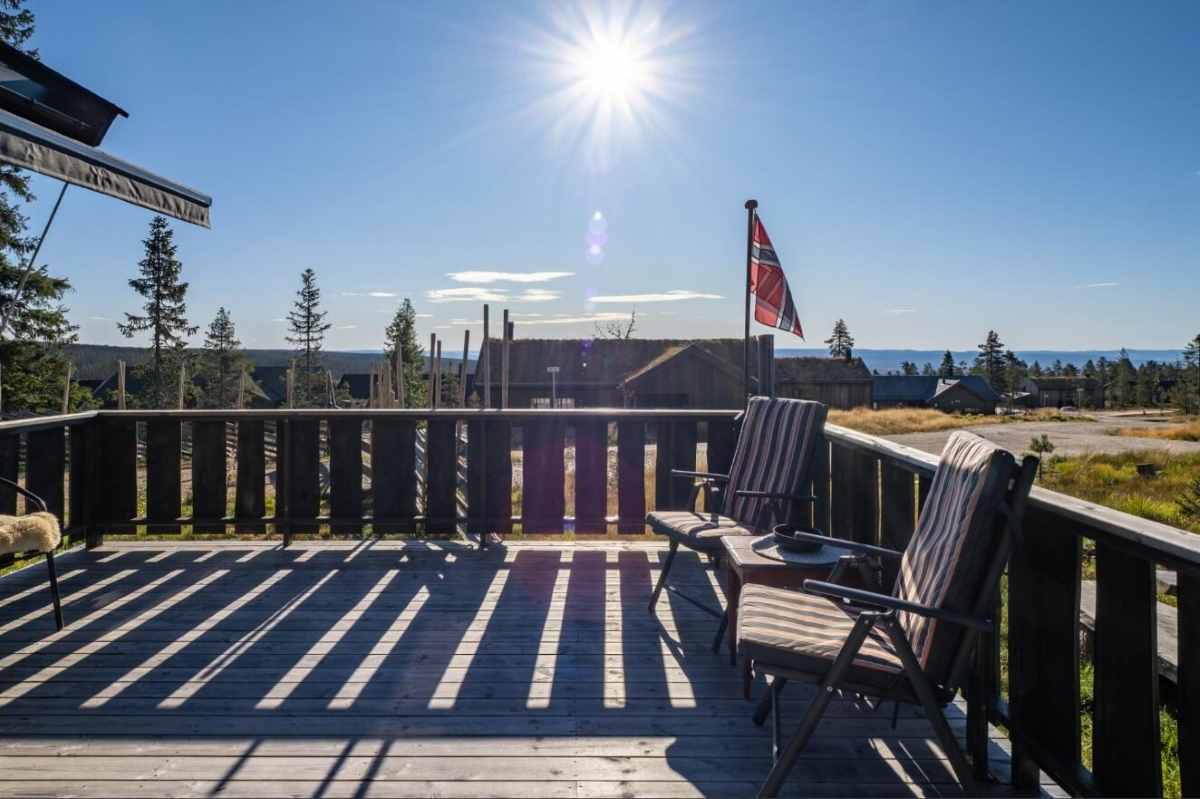 Terrasse ved Blåbærbu på Budor