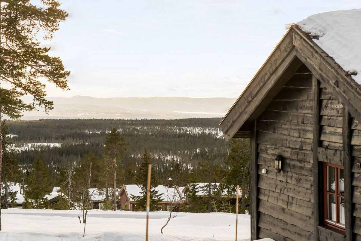 Fantastisk utsikt fra hyttaområdet i Hønsehauken på Budor