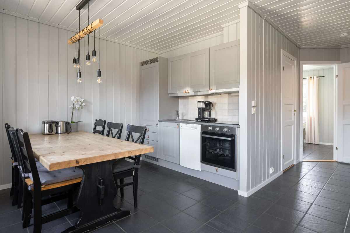 Kjøkken og spisestue i Leilighet 3E på Budor