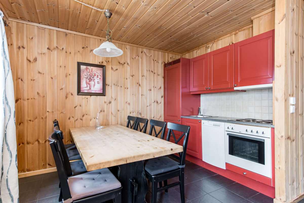 Kjøkken og spisestue i Leilighet 8F på Budor