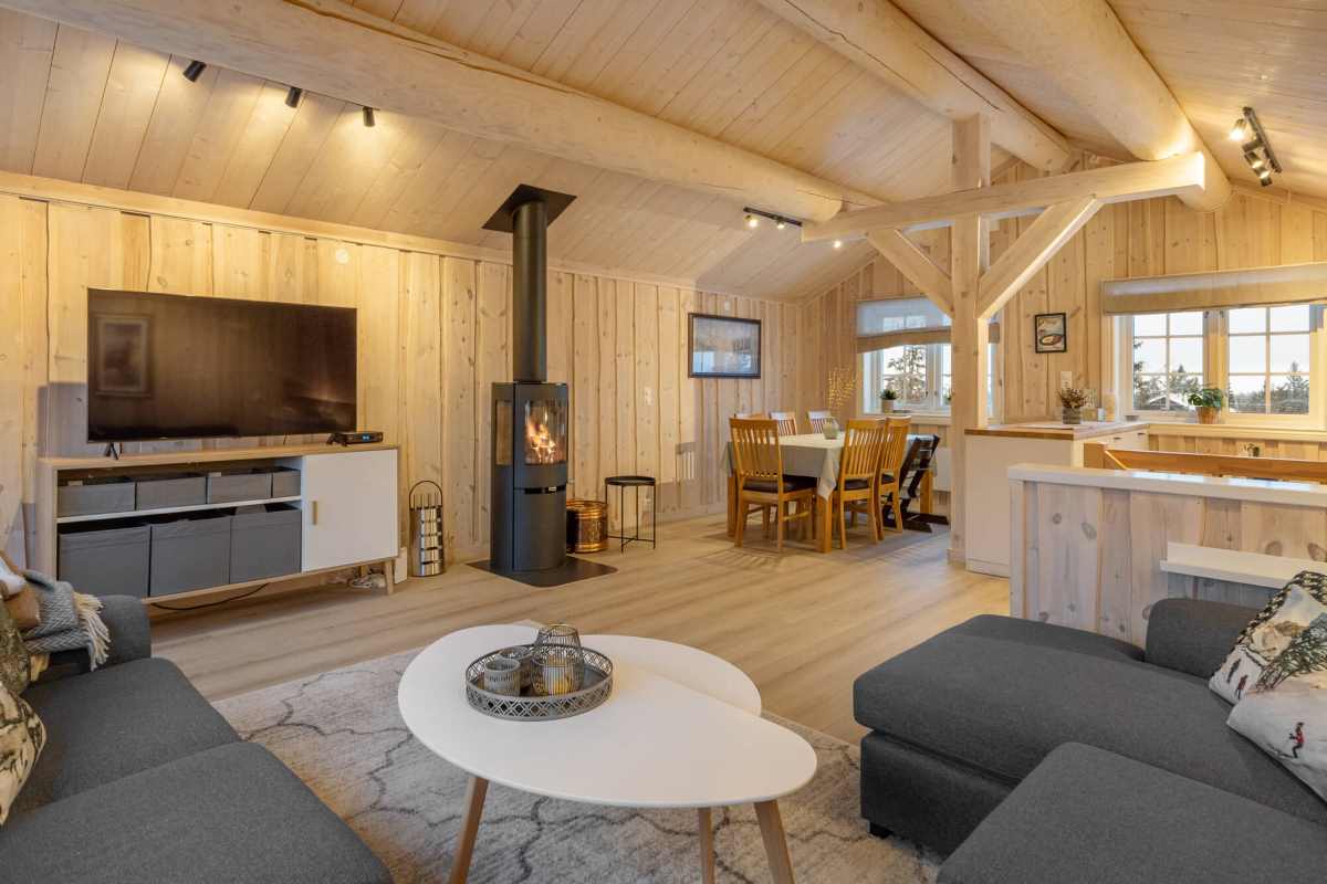 Møssmørlia 9 – hytte med elbillader og to terrasser på Budor