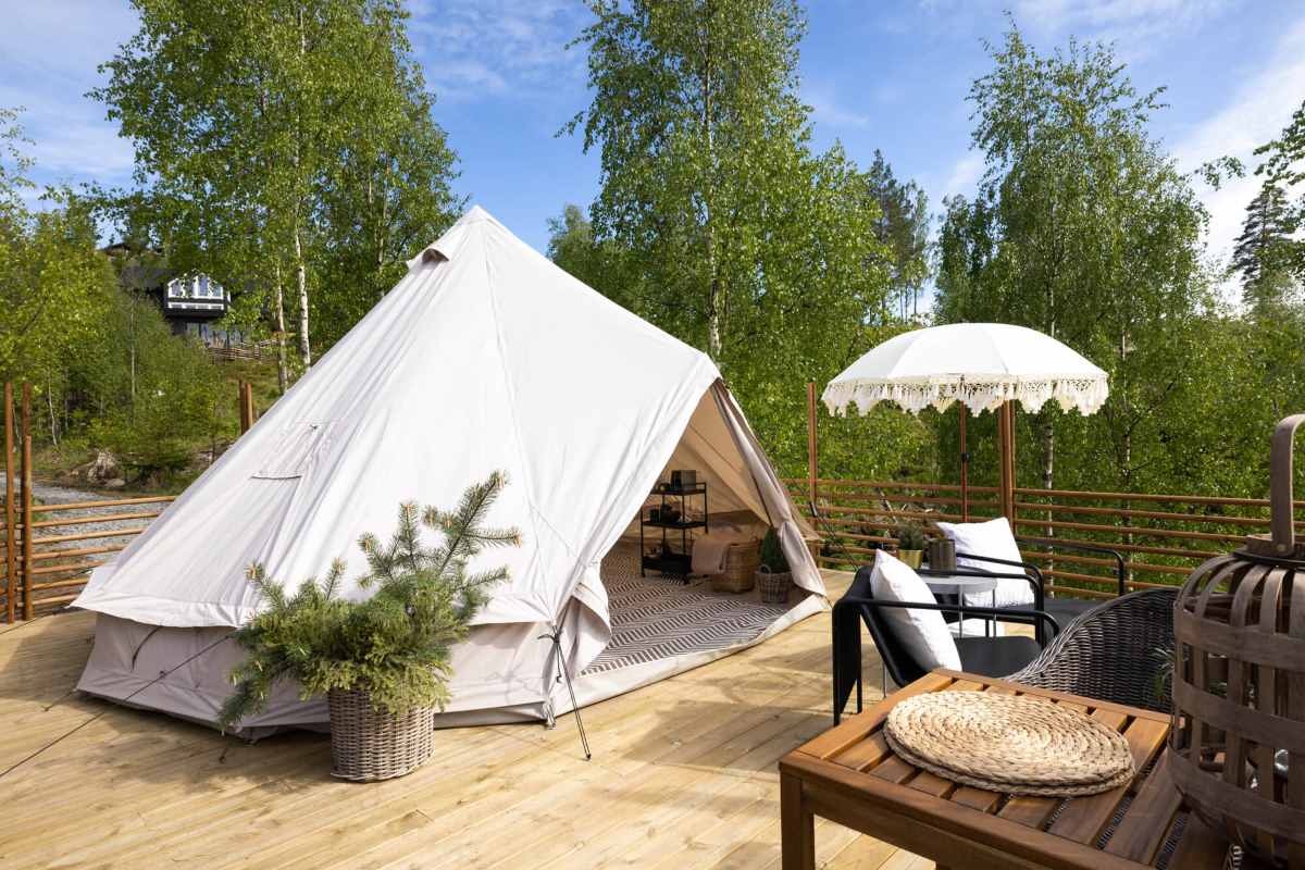 Privat uteplass ved Nattskyen i Mjøsli