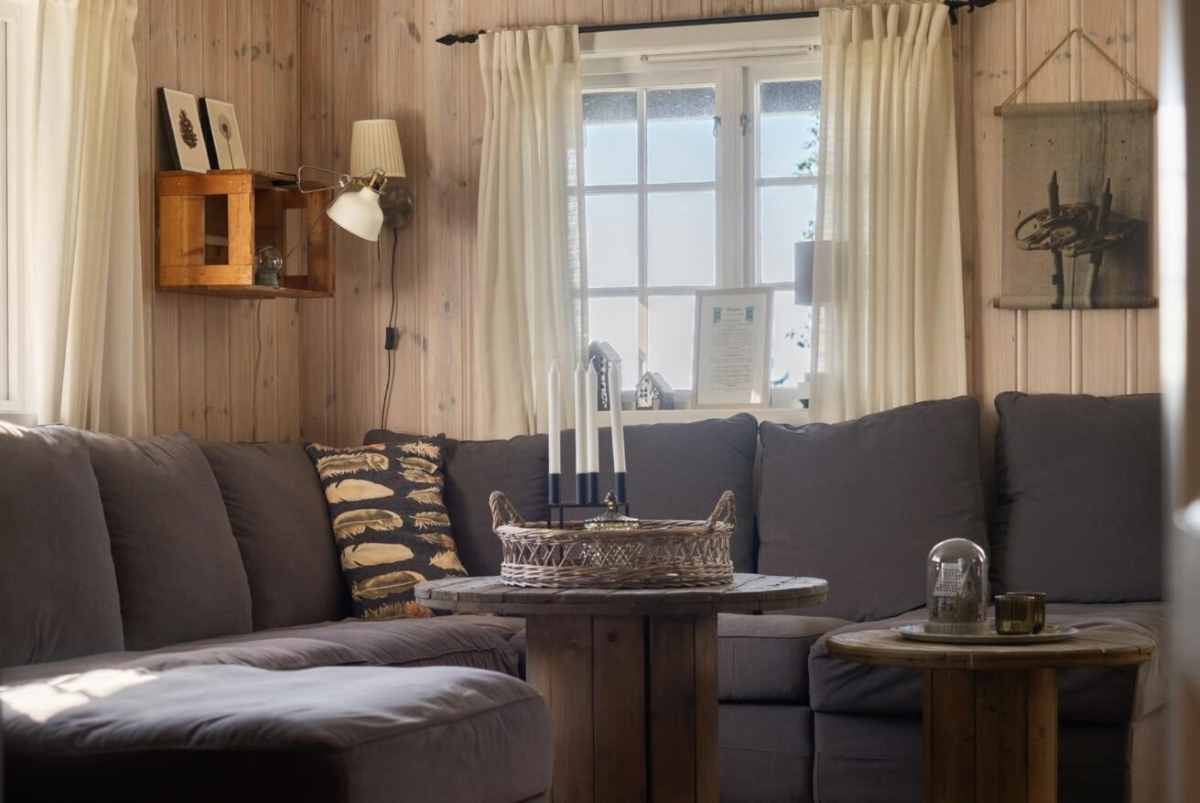 Stue med utsikt rett mot alpinbakken i Reven på Budor