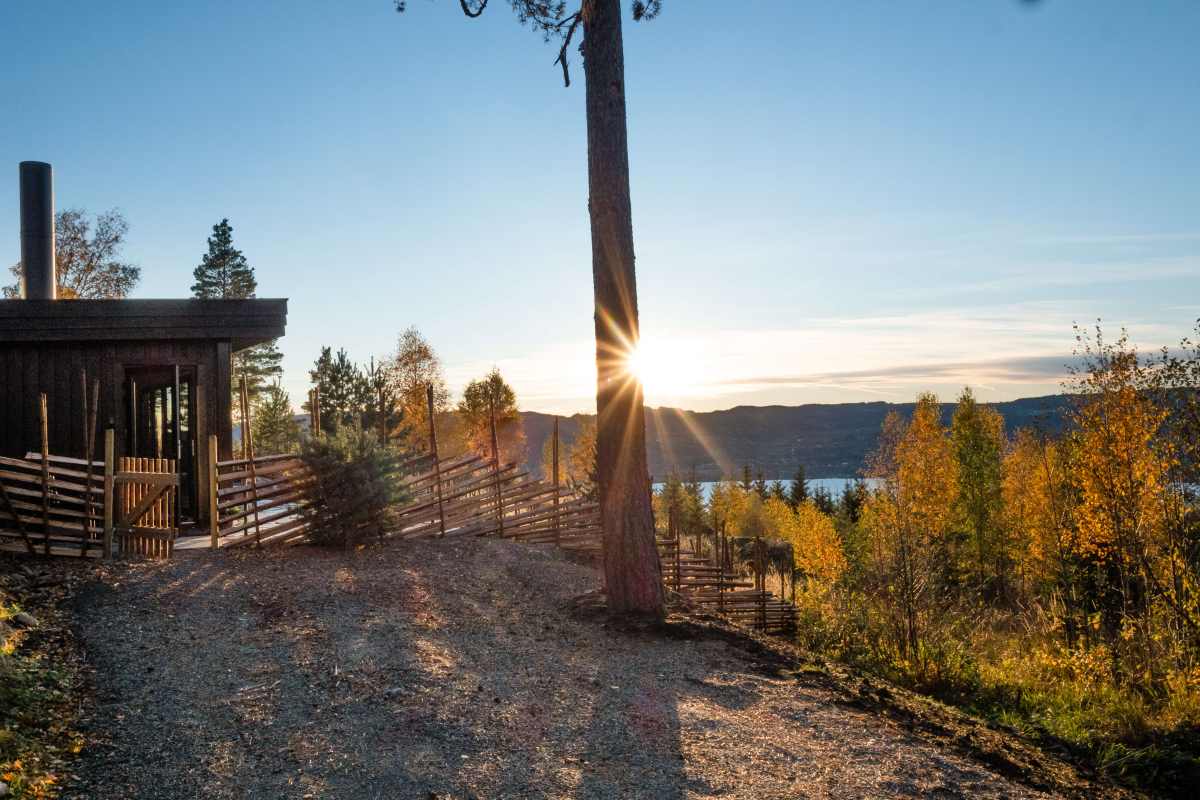 Solnedgang ved Trollstua i Mjøsli